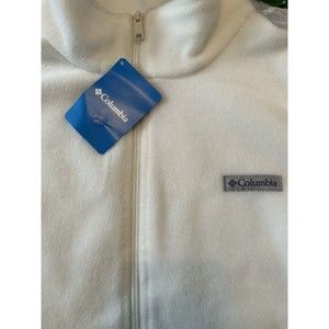 Columbia Benton Springs Vest‎ Women 3XL White Ivory Fleece Full Zip Polyester